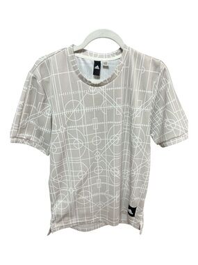 ADIDAS Performance Graphic DNA Tee Geometric Field Print Grey Men’s L